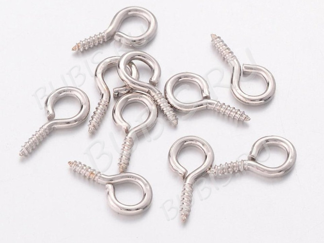 (СКИДКИ!!!) Штифт винтовой 01 толстый 10*5*1,3мм цвет платины (Iron) (50шт.)