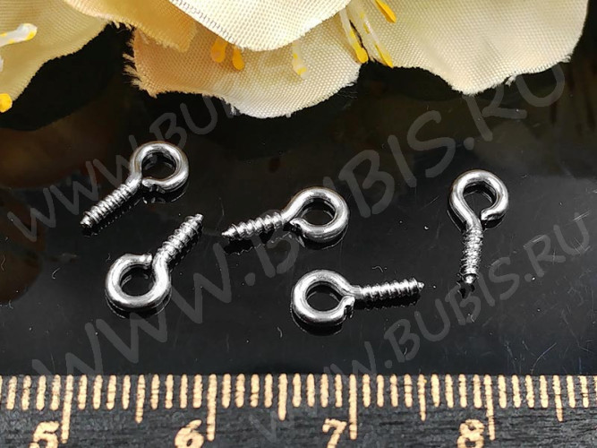 (СКИДКИ!!!) Штифт винтовой 01 толстый 10*5*1,3мм цвет платины (Iron) (50шт.)