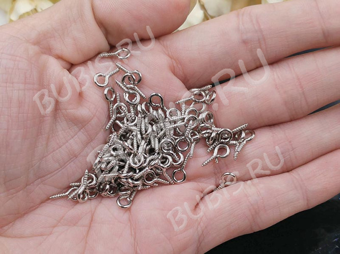 (СКИДКИ!!!) Штифт винтовой 01 толстый 10*5*1,3мм цвет платины (Iron) (50шт.)