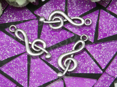 Подвеска Скрипичный ключ 06 25,5*10*1,5мм античное серебро (литьё)