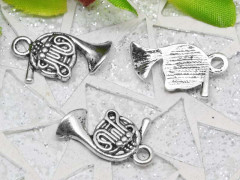 Подвеска Труба 01 17*11*2,5мм античное серебро (литьё)