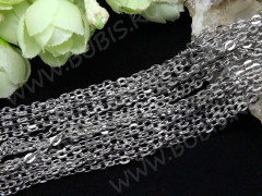 Цепочка I099 с плоским звеном 4*3мм цвет платины (Iron) (50см)