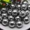 Купить Бусина Округлая 33 "Жемчуг" 12мм серый стальной (акрил) (10шт) с доставкой по России
