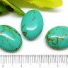 Купить Бусина каменная Овал 45 18*13*6мм Говлит бирюзовый пресс. (камни) с доставкой по России