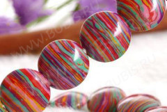 Бусина Круг 01 14*14*5мм Турквенит мультиколор (01) (камни)