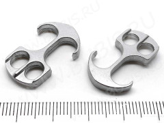 156 Тоггл-крючок для шнура Якорь 26*16*3,5мм МАТОВЫЙ цвет платины (сплав)