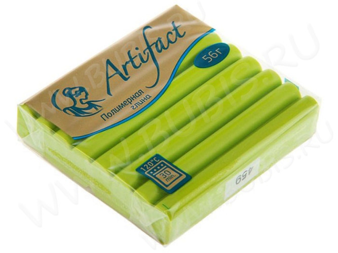Полимерная глина Артефакт 459 Зеленая хризантема классический 56г.