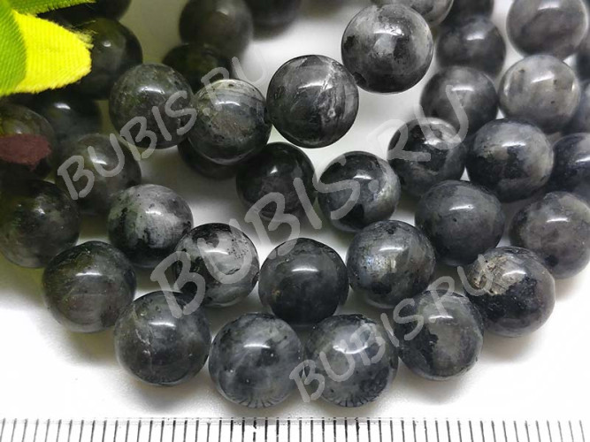 (СКИДКИ!!!) Бусина округлая 8мм Ларвикит (Лабрадорит Норвежский) (камни) (10шт.)
