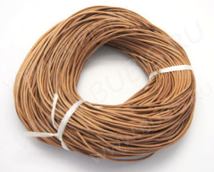 Шнур кожаный 12 воловья кожа 1мм светло-коричнево-розовый (1м)