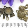 Купить 287 Коннектор-сеттинг Слоник (сеттинг круг 10мм) 23,5*20*2мм античная бронза (литьё) с доставкой по России