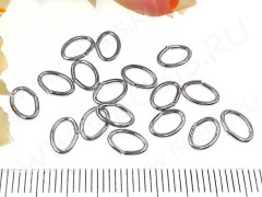 (СКИДКИ!!!) Колечки овальные закрытые разъёмные 7*5мм цвет платины (Iron) (100шт.)