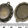 Купить Подвеска-сеттинг Овал 32 (сеттинг 18*14мм) 31,5*24,5*3мм античная бронза (литьё) с доставкой по России