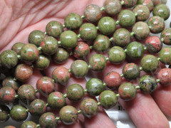 (ОПТ) Бусина округлая 10мм Унакит (камни) (НИТЬ)