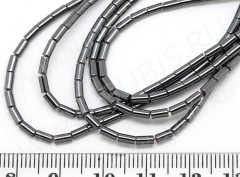 (ОПТ) Бусина Трубочка 4*2*2мм Гематит (камни) (НИТЬ)