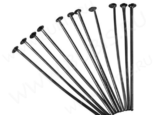 (СКИДКИ!!!) Штифт со шляпкой 70*0,8мм чёрный никель (Iron) (50шт.)