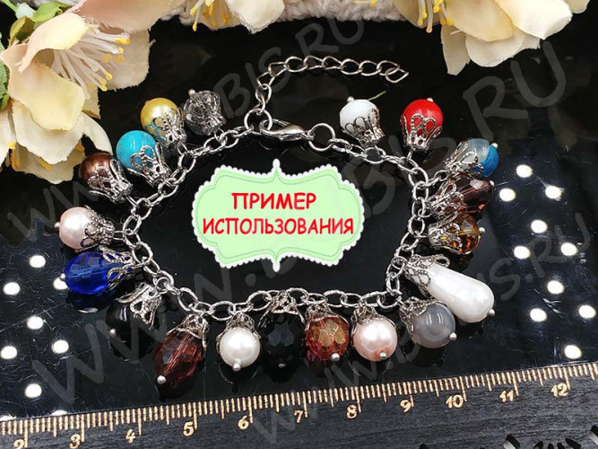 (СКИДКИ!!!) Бусина округлая 8мм Бирюза голубая пресс. (камни) (10шт.)