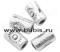 (СКИДКИ!!!) Бусина 153 Трубочка с солнышком 6*3,5*3,5мм античное серебро (литьё) (10шт.)