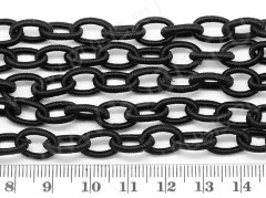 Текстильная цепочка 01 звено 12*8мм чёрная (Silk) (прим.90см)