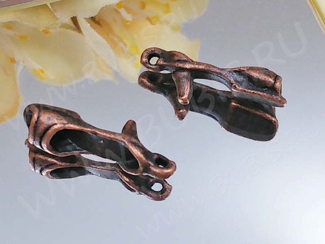 Подвеска Туфля 03 3D 19*6*5мм античная медь (литьё)