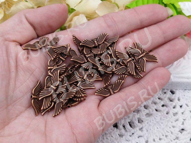 Бусина 187 Крылья 13 3D 21*6,5*2,5мм античная медь (литьё)
