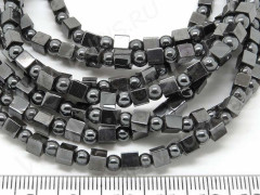 (ОПТ) Бусина Округлая 4мм + Кубики 4мм Гематит (камни) (НИТЬ)