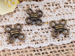 (СКИДКИ!!!) 001 Коннектор Узел двусторонний 10*10*3мм античная бронза (литьё) (10шт.)