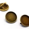 Купить Основа (заготовка) для броши №111 булавка с сеттингом 18мм Круг 19,5*19,5*7,5мм античная бронза (Iron) с доставкой по России