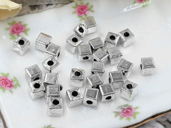 Бусина 197 Кубик маленький 4*4*4мм античное серебро (литьё) (10шт.)