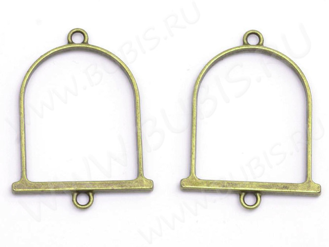 Подвеска Рамка 26 Клетка Коннектор 48*36*3,5мм античная бронза (литьё)