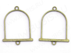 Подвеска Рамка 26 Клетка Коннектор 48*36*3,5мм античная бронза (литьё)
