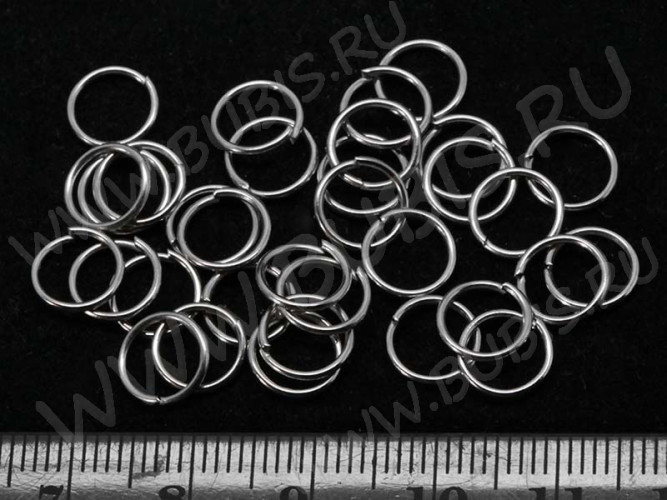 (СКИДКИ!!!) Колечки обычные 8*0,7мм цвет платины никель (Iron) (100шт)
