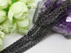 Цепочка I076 с плоским звеном 3*2,35мм чёрный никель (Iron) (50см)