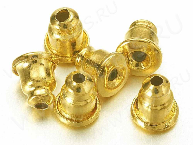 (СКИДКИ!!!) Зажимы для пуссет(гвоздиков) и швенз №06 6*5мм золотистые (Brass) (10 пар)