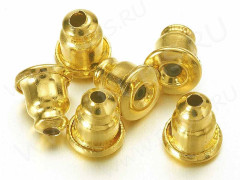 (СКИДКИ!!!) Зажимы для пуссет(гвоздиков) и швенз №06 6*5мм золотистые (Brass) (10 пар)