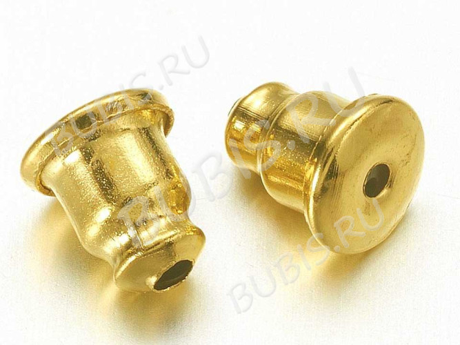 (СКИДКИ!!!) Зажимы для пуссет(гвоздиков) и швенз №06 6*5мм золотистые (Brass) (10 пар)