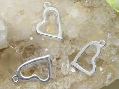 (СКИДКИ!!!) Подвеска Сердечко 55 19,5*14*1,5мм серебристое (литьё) (10шт.)