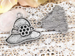 Подвеска Шляпа 02  21*18*2мм античная серебро (литьё)