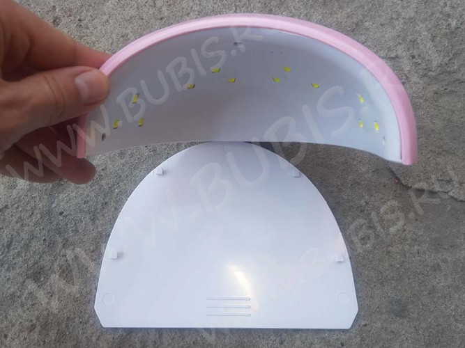 УФ лампа 10 ПРОФИ 36Вт 12 LED бело-розовая (инструменты для смолы)