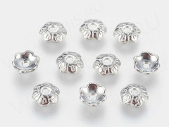 259 Шапочка маленькая с символами 6*6*1,8мм цвет платины (литьё) (20шт)