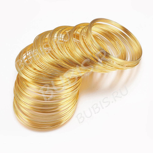 Мемори проволока - пружина - основа для браслета 60*0,8мм золотистая (10 витков)