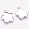Подвеска-сеттинг Цветочек (сеттинг 19*19мм) 23*20*2мм цвет платины (Хирургическая сталь) Купить Подвеска-сеттинг Цветочек (сеттинг 19*19мм) 23*20*2мм цвет платины (Хирургическая сталь) с доставкой по России