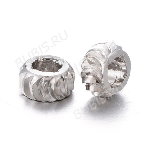 Рондели 105 Шайбочки с огранкой 4*4*2мм цвет платины (Brass) (10шт)