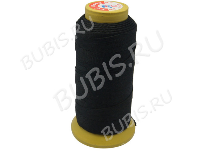 (ОПТ) Нейлоновый шнур 19 высокопрочная 12-нитьная швейная нить 0,6мм чёрная (катушка 135м)